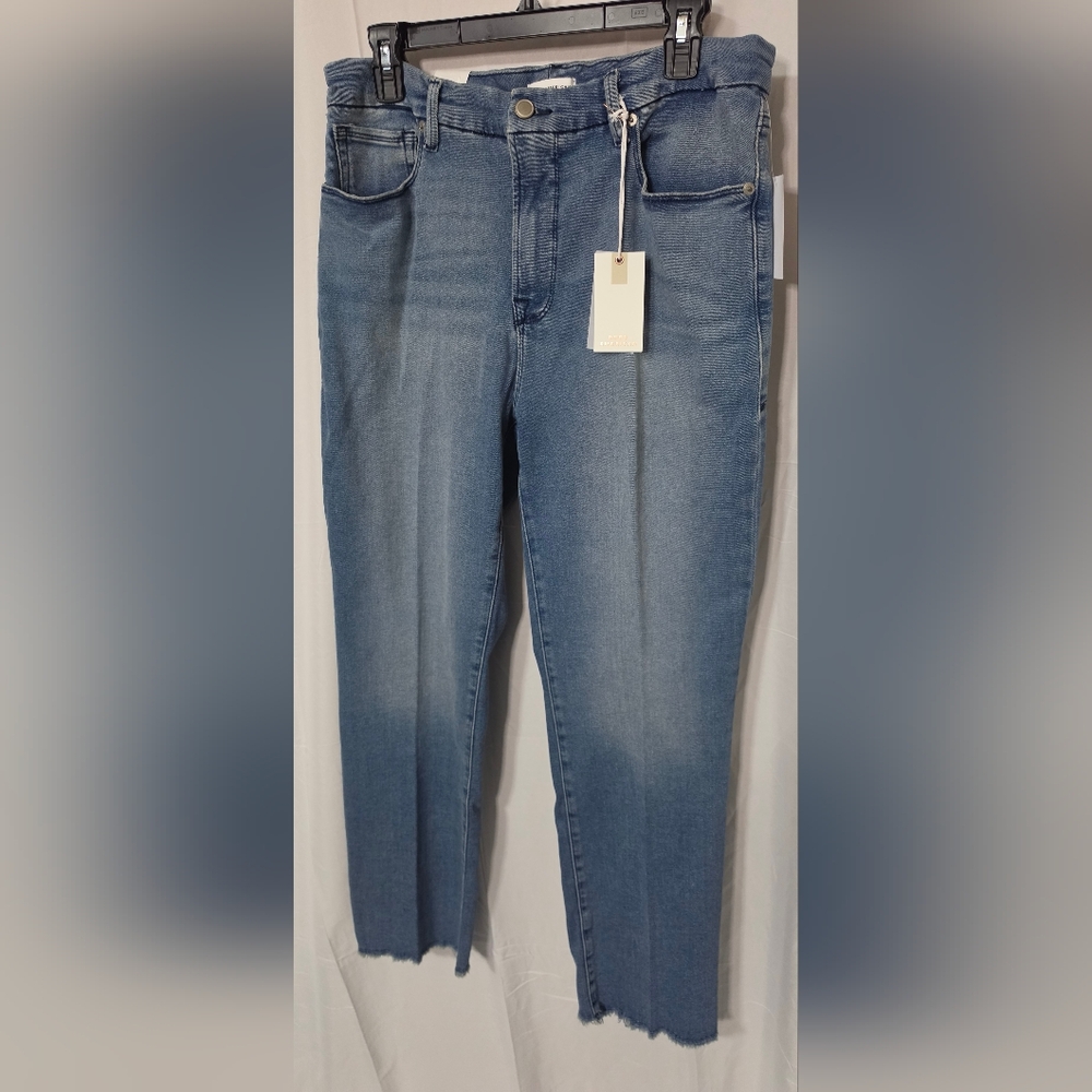 Good American Classic Blue Straight Leg Jeans